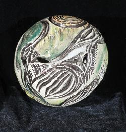 GREEN CARVED GLOBE